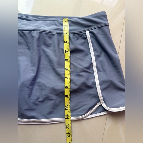 Free country skort size XL /16  sport swim button gray white stretch - Picture 6 of 14